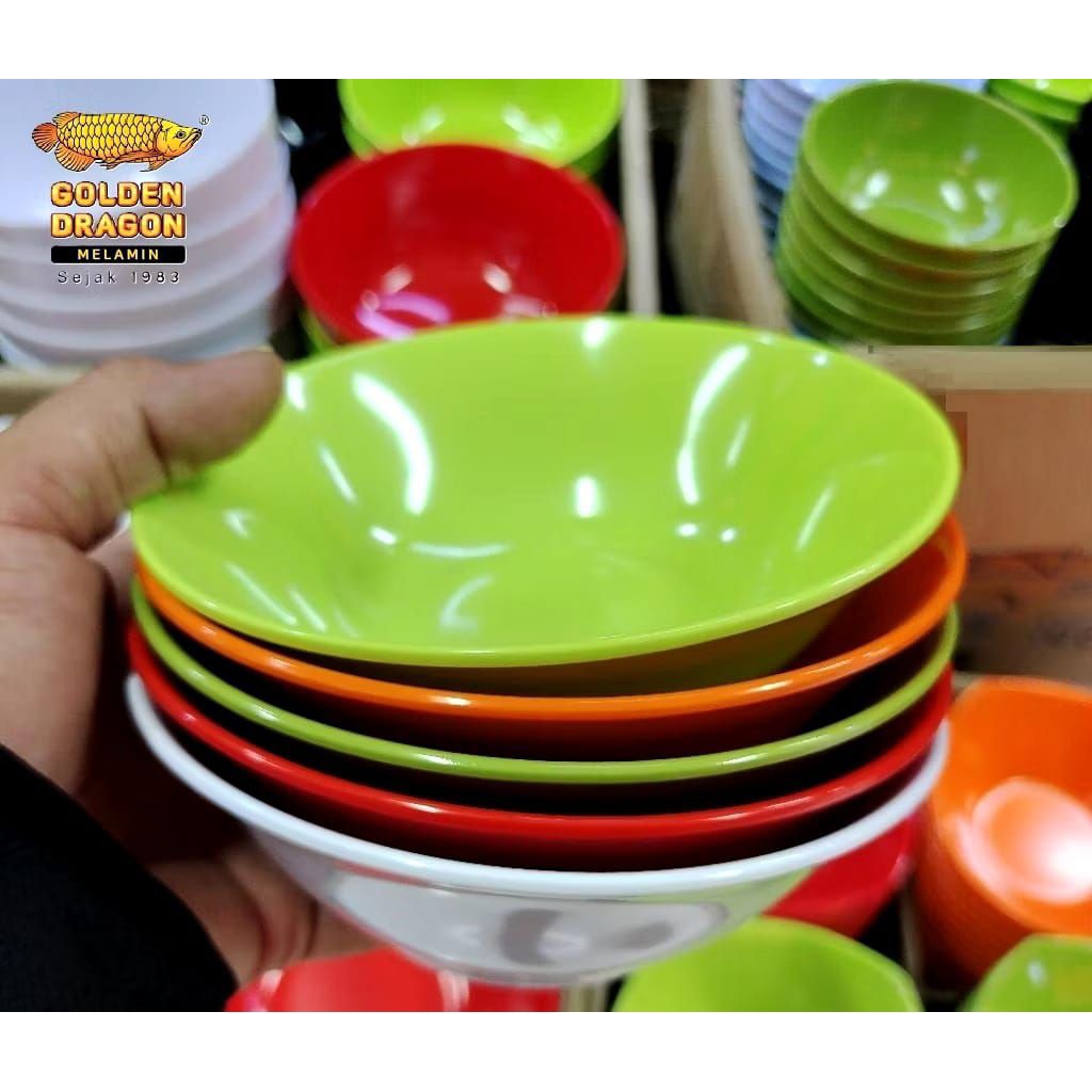 (6pcs) Mangkok Melamin 6inc Golden Dragon W0206 - Mangkok Mie - Mangkok es teller