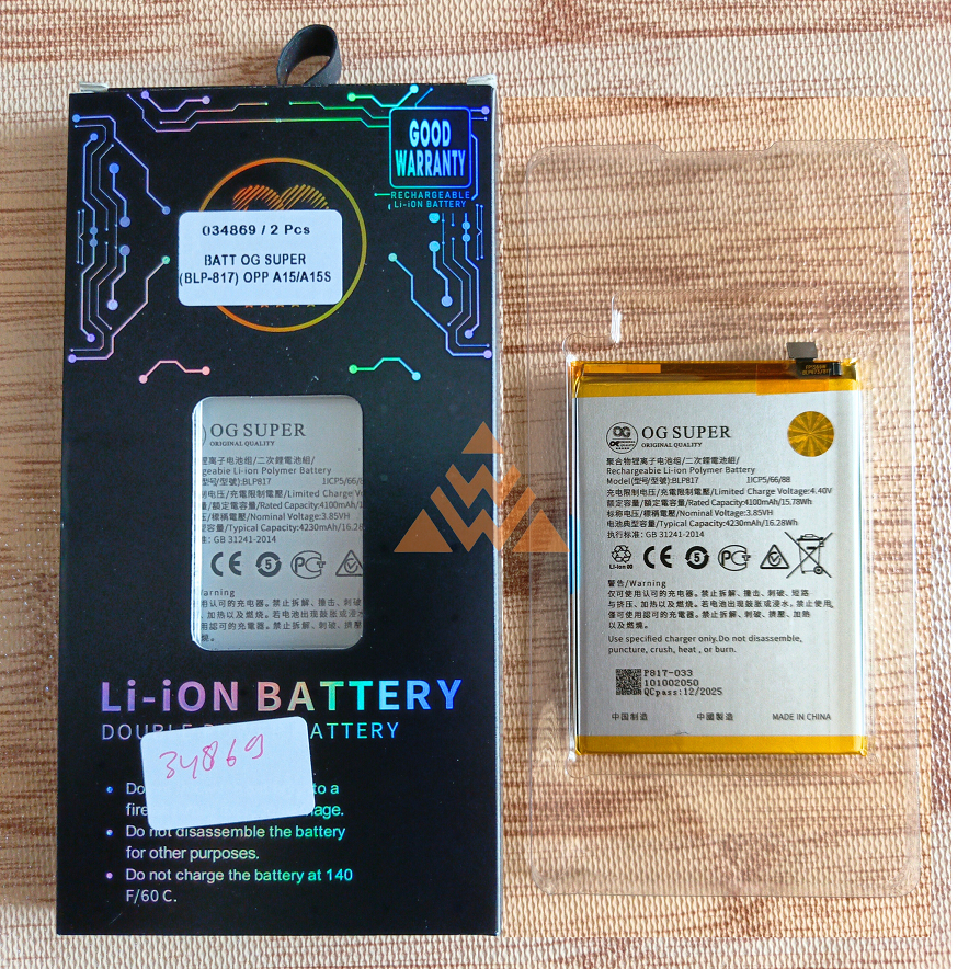 Baterai OG Super ~ BLP817/BLP-817/BLP 817/Oppo A15/A15S Batre batrai Double Power, Double IC