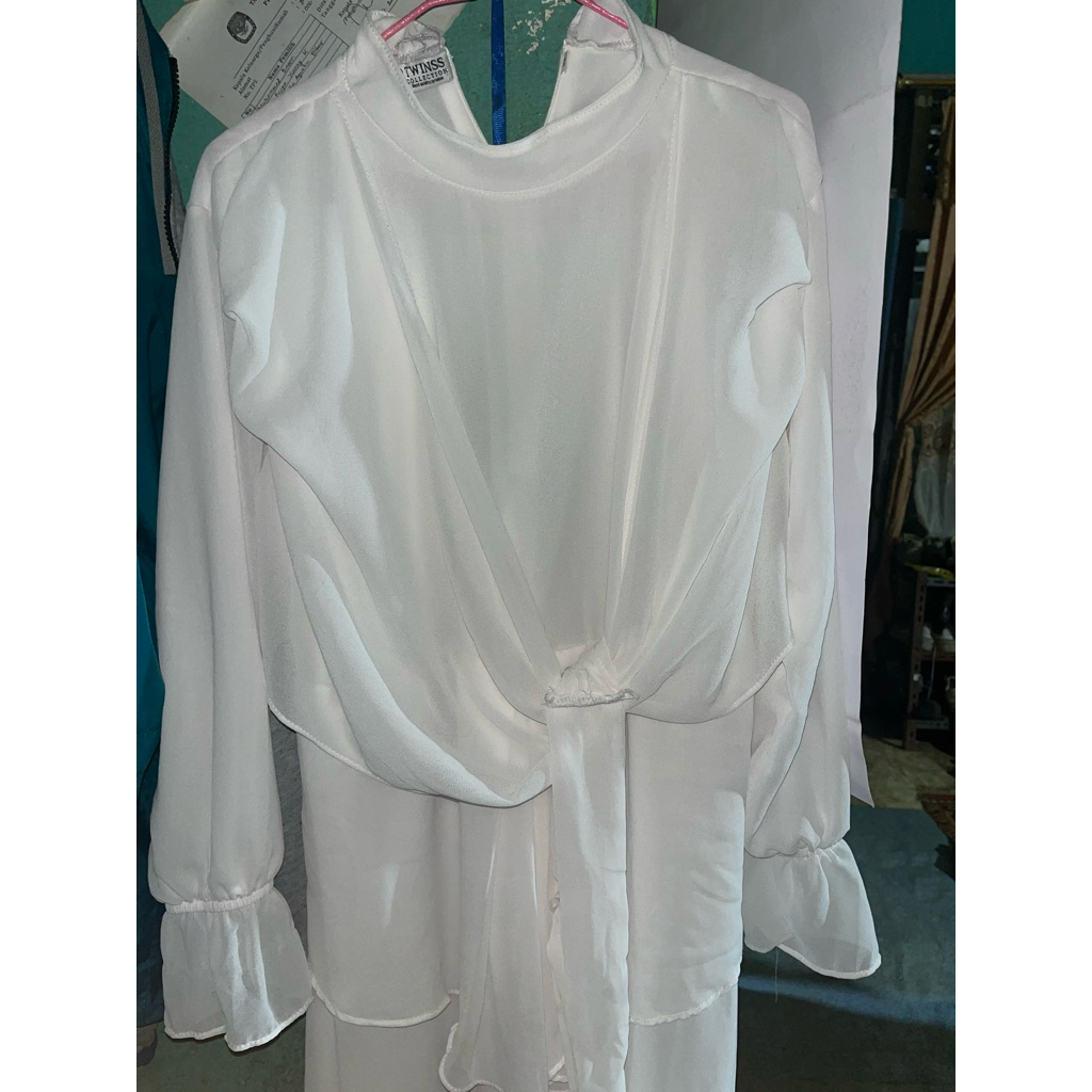 Gamis Dress Putih Ceruti