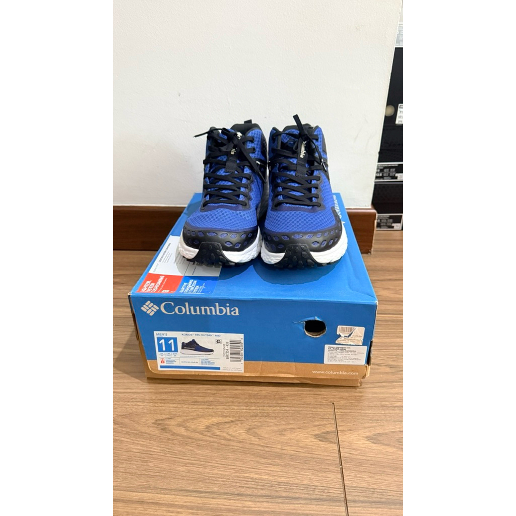 sepatu outdoor hiking trail run waterproof columbia konos trs outdry mid us11/eur44 1x pakai aja sen