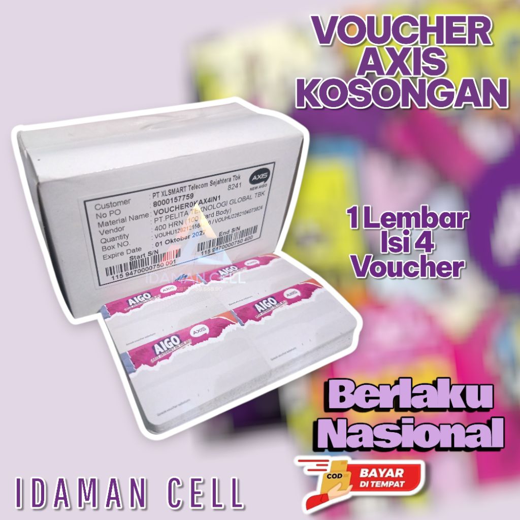 Vocher AXIS Kosong ZERO / Voucher Kosong AXIS AIGO Expired 2028