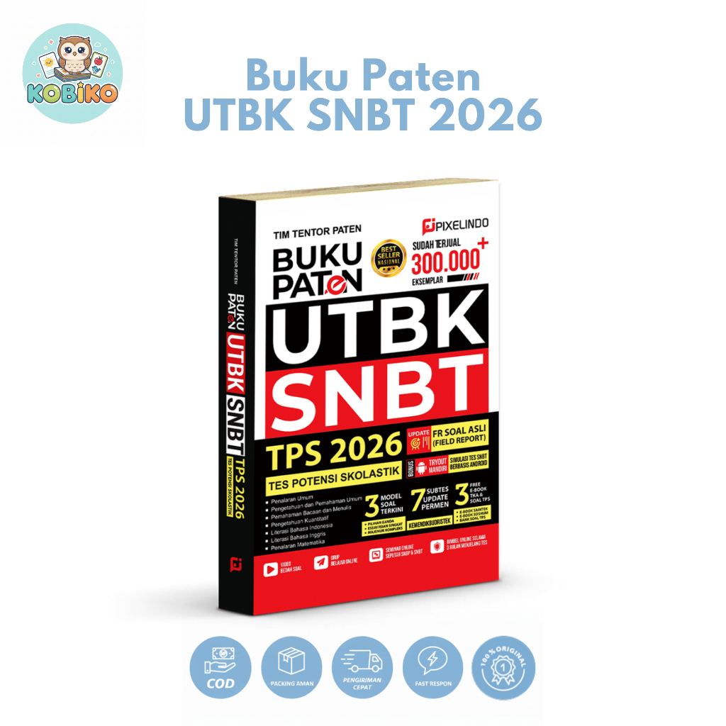 KOBIKO Buku Paten UTBK SNBT TPS 2026, Free Bimbel Insentif 3 Bulan