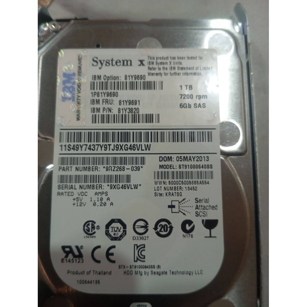 Hdd harddisk IBM system x 1Tb
