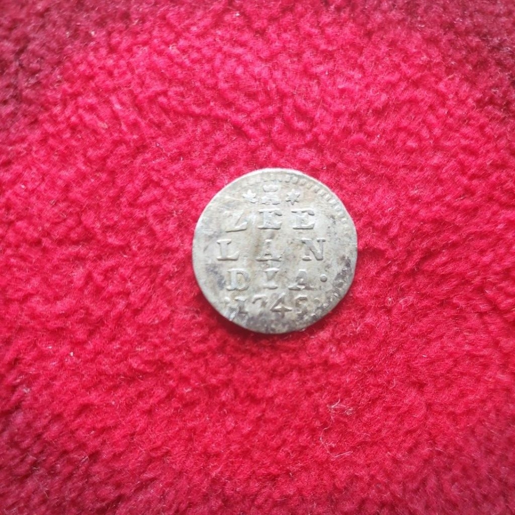 Koin perak zeelandia 1745. VF bagus