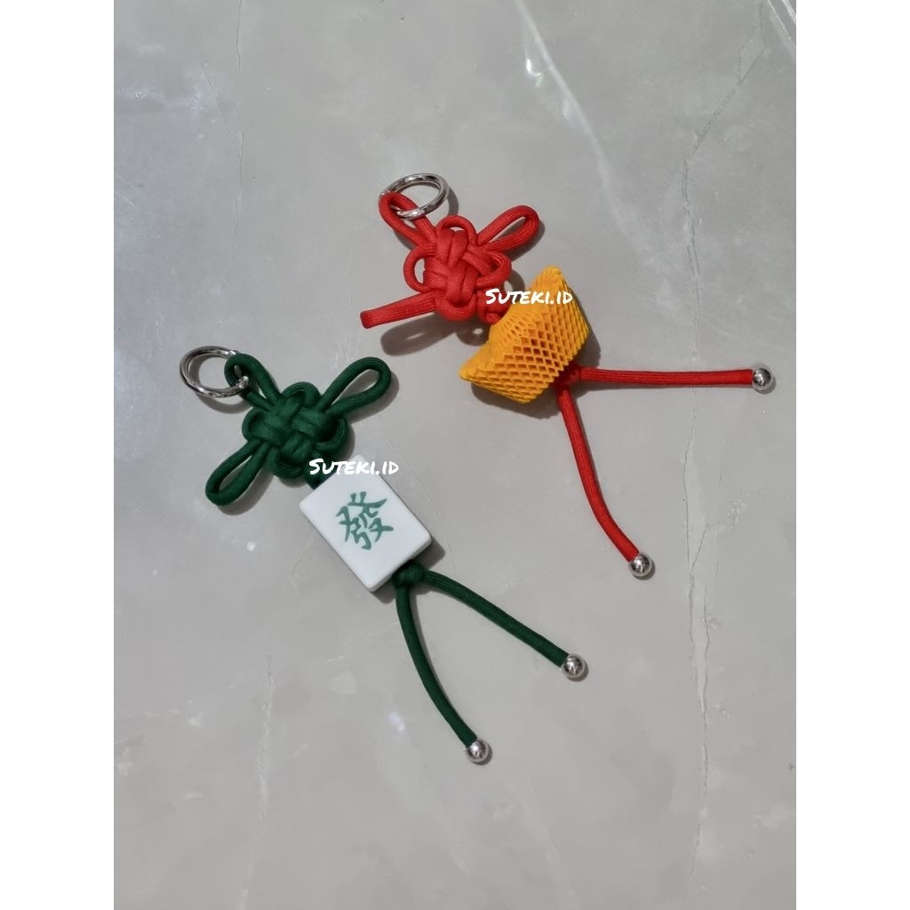 SUTEKI LUCKY CHARM gantungan kunci mahjong gold CNY tas karakter bag keychain lucu anak dewasa