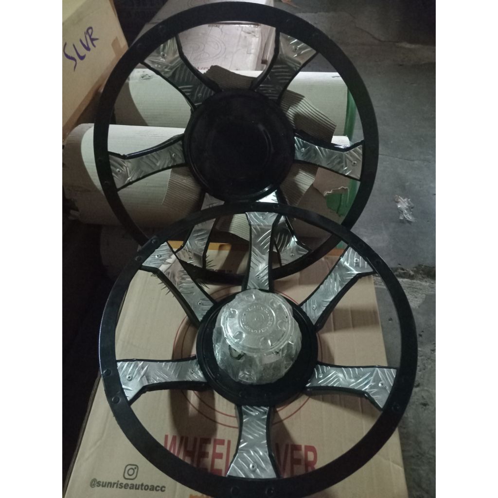 Weldop/Dop Roda Truk/Truck Ring 16 Model Spider Hitam Belakang Aja (2pcs)