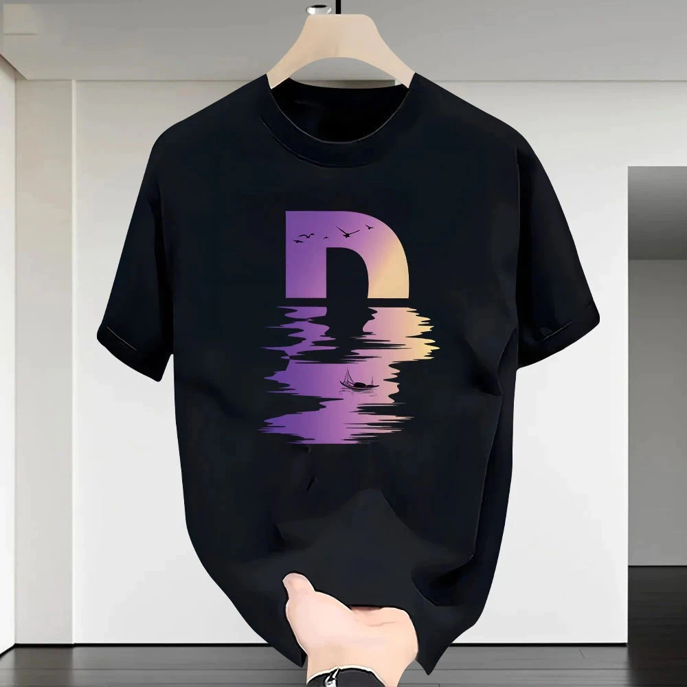 Kaos Minimalis Unisex dengan Huruf “D” Bold sebagai Focal Point - Bisa Jadi Inisial atau Simbol, Des