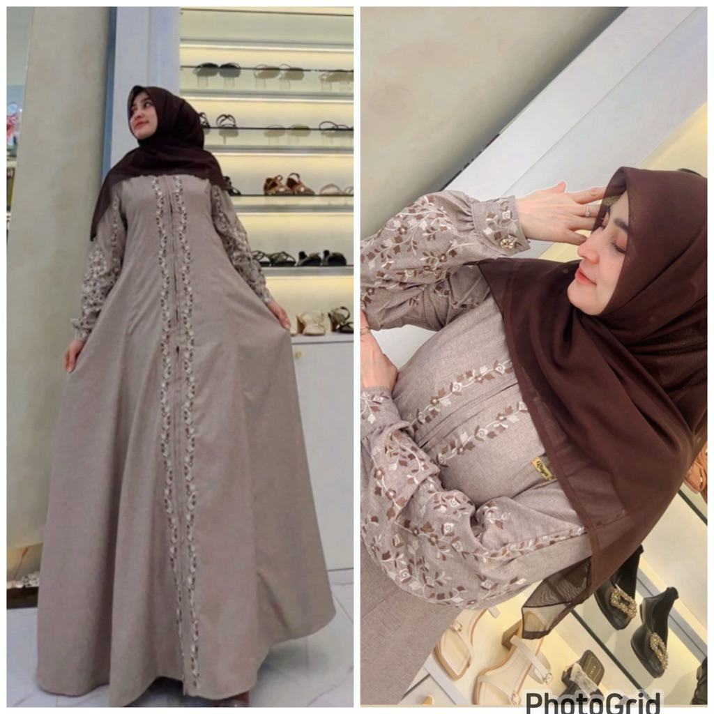 GAMIS KATUN MADINAH BORDIR by ria dress wanita polos simple