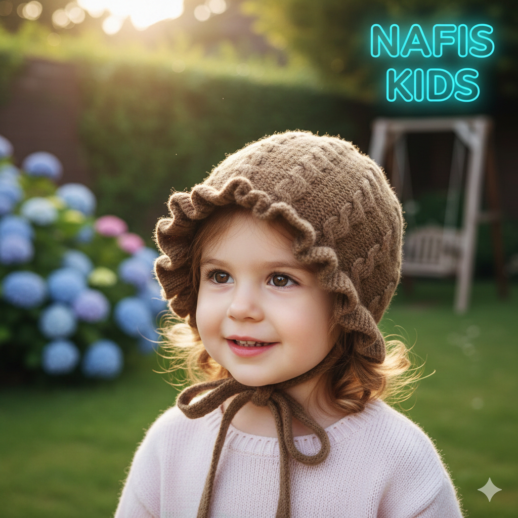 NAFIS KIDS - TOPI KUPLUK ANAK FLORA BAYI BABY GIRL BEANIT RAJUT – BABY GIRL LUCU