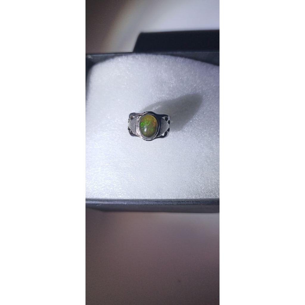 Kalimaya Black Opal Full Colour Ring Perak