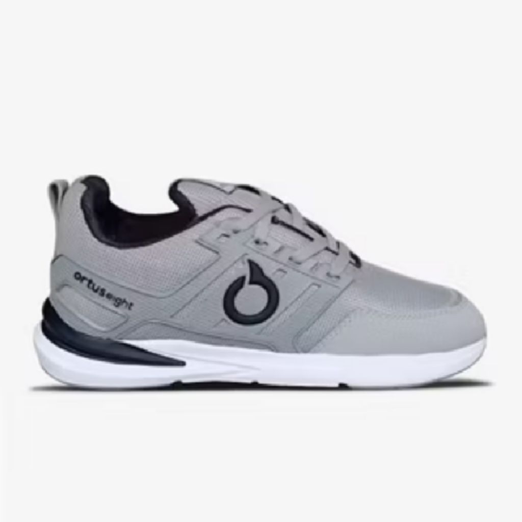 Sepatu Running Pria Wanita Ortus, sneakers Olahraga Lari Joging Buat Gaya Skena Outpit Abu Hitam