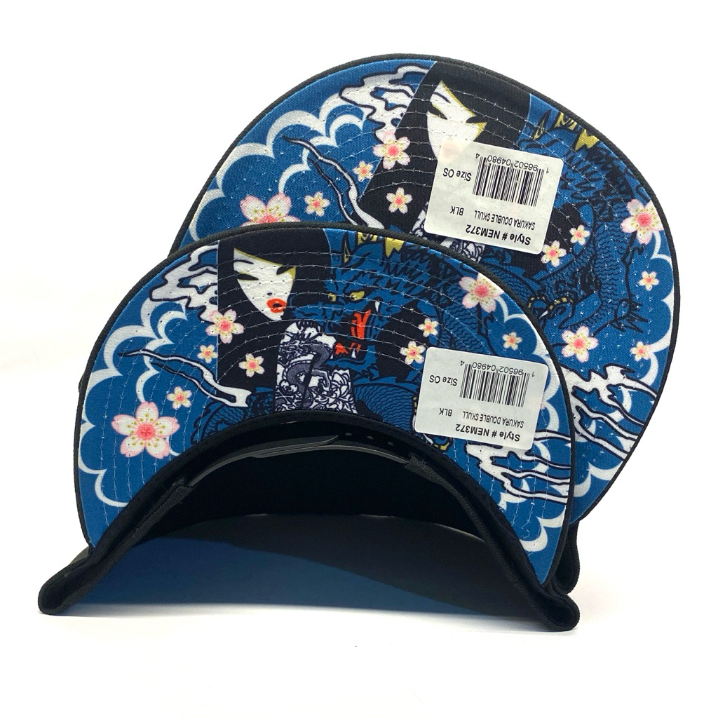Topi New Era Original 100% TKDK Tokidoki Sakura Double Skull Black