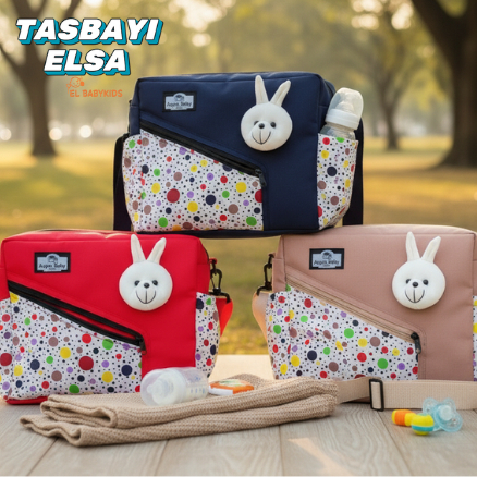 Elbaby Tas Diaper Bayi Motif Balon Boneka Beruang