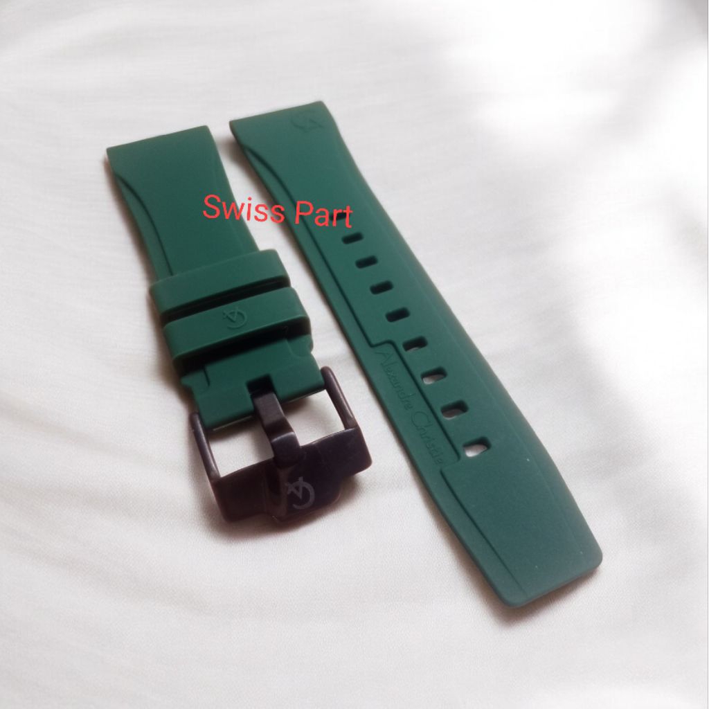 Tali Jam Karet Alexandre Christie Hijau Strap Jam Tangan Alexandre Christie 22-24-26MM