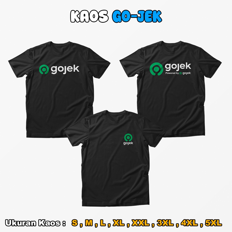 KAOS LENGAN PENDEK OJOL OJEK ONLINE GO J/E/K SABLON DEPAN BELAKANG