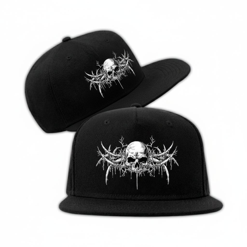 Topi Snapback Premium/Logo Tengkorak/dewasa