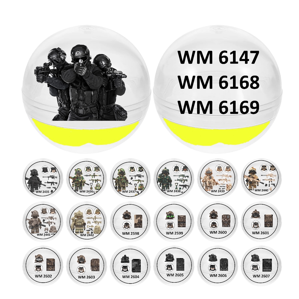 Mainan Kapsul Gacha Army Series - Tentara dan Polisi (SKU WM6147 WM6168 WM6169)
