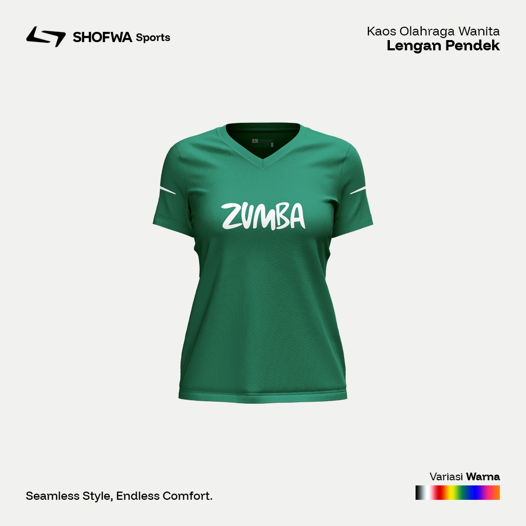 Kaos Olahraga Wanita Warna Hijau Botol Pendek Kaos Zumba Running Senam Fitness Lari Big Size Jumbo
