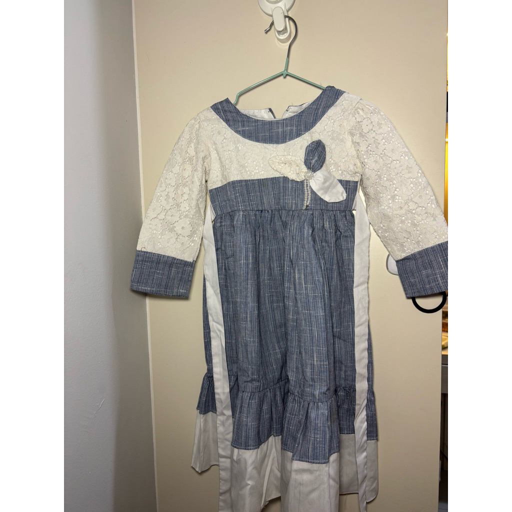 preloved gamis anak biru putih