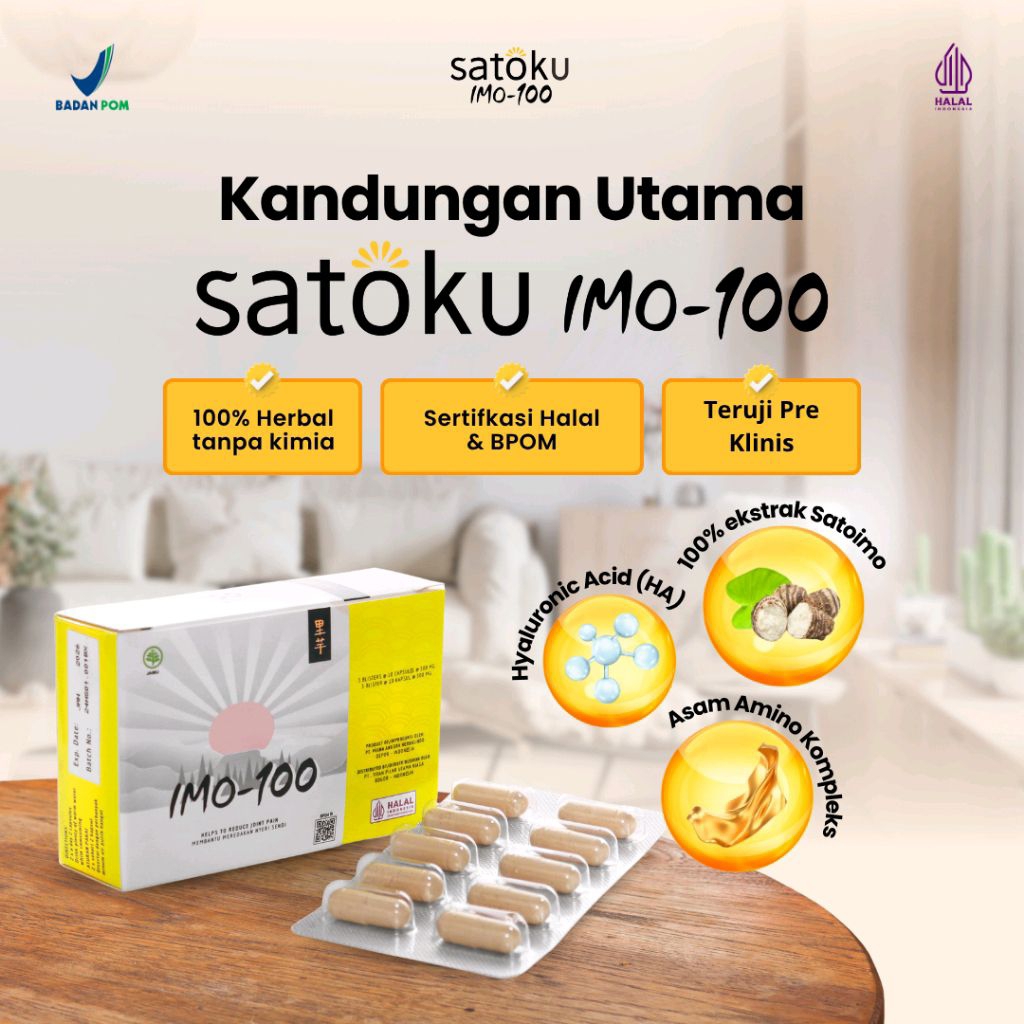 Satoku Imo-100 ORIGINAL Suplemen Nyeri Sendi, Ramuan Jepang, Pereda Nyeri Sendi Untuk Osteoarthitis,