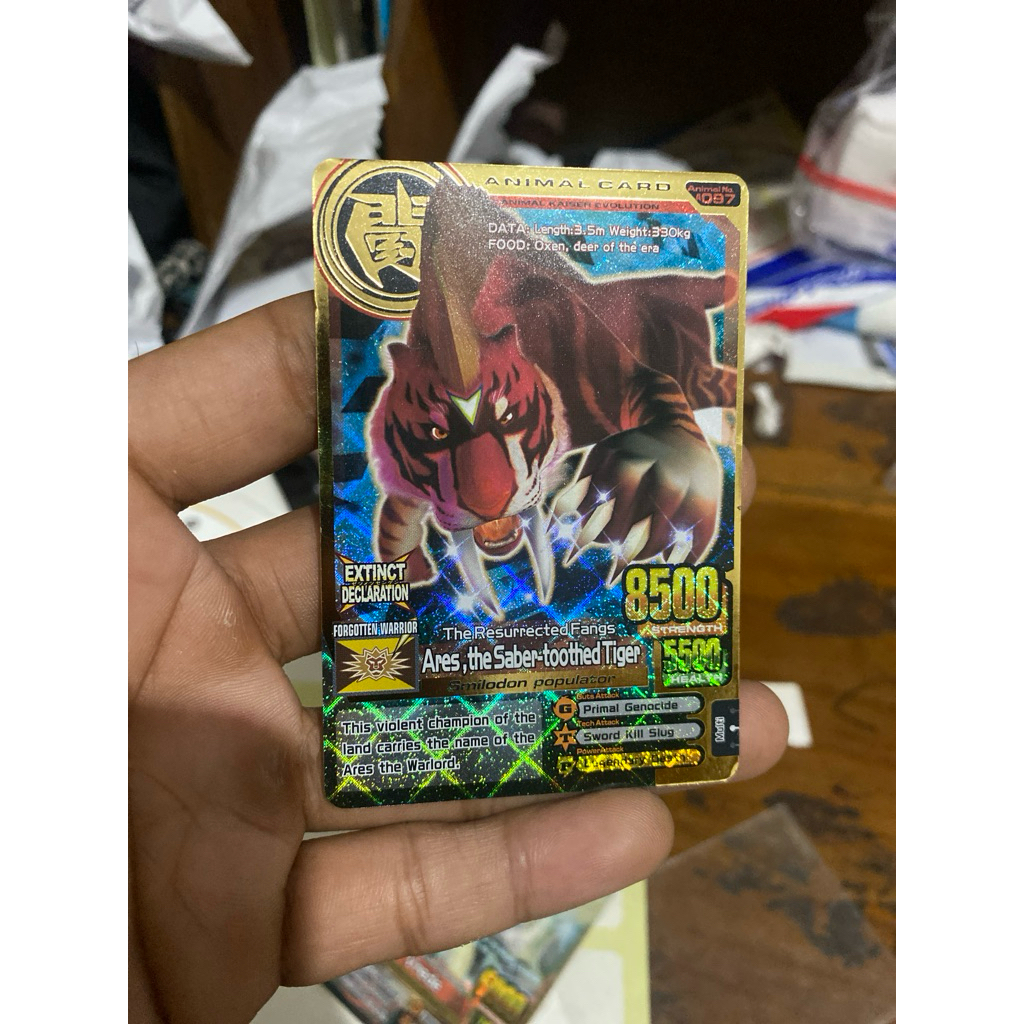 Kartu Animal Kaiser, ARES,THE SABER-TOOTHED TIGER, Animal Card 097, Evo.1, Ori Namco