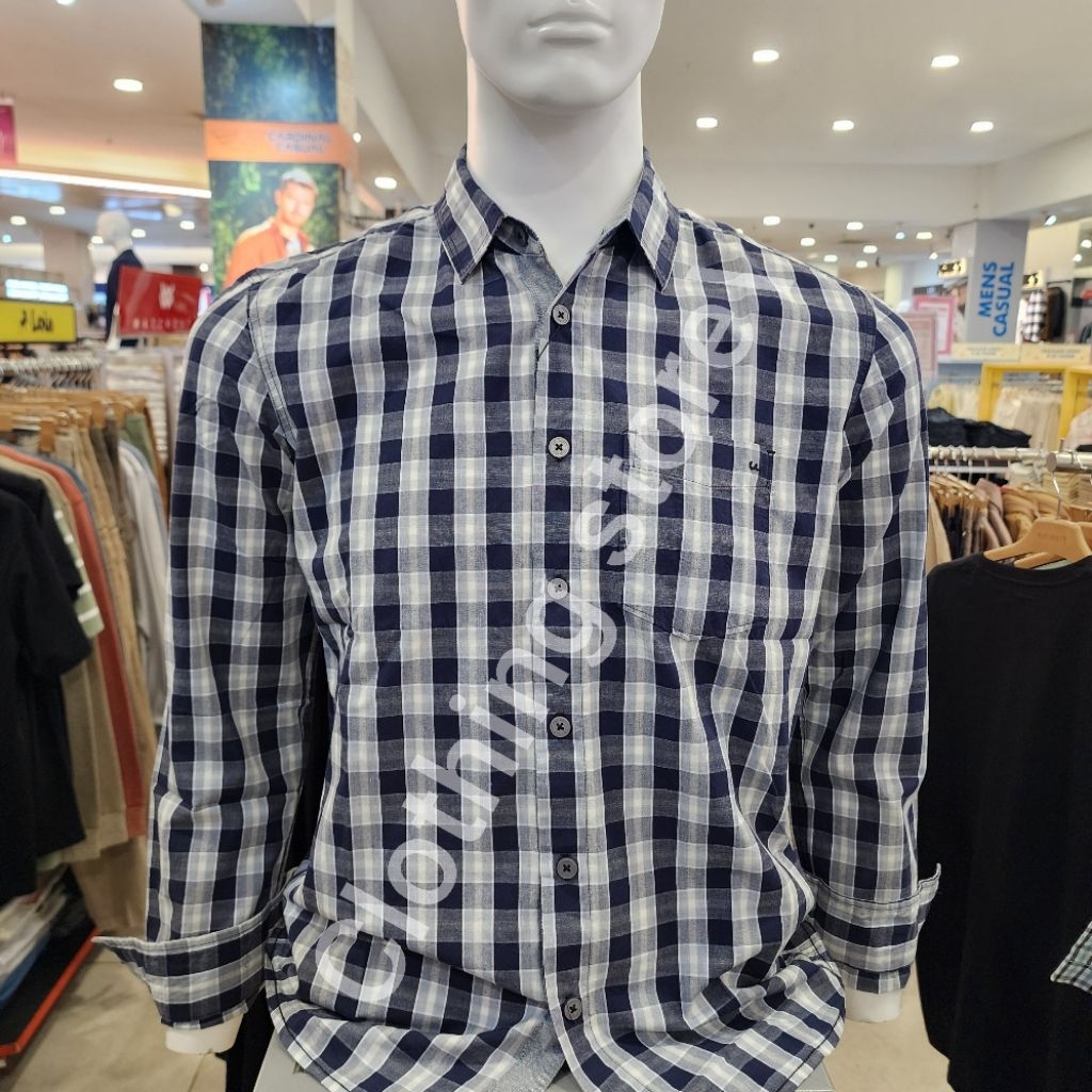 WATCHOUT JEANS ORIGINAL kemeja pria lengan panjang navy JS303340127