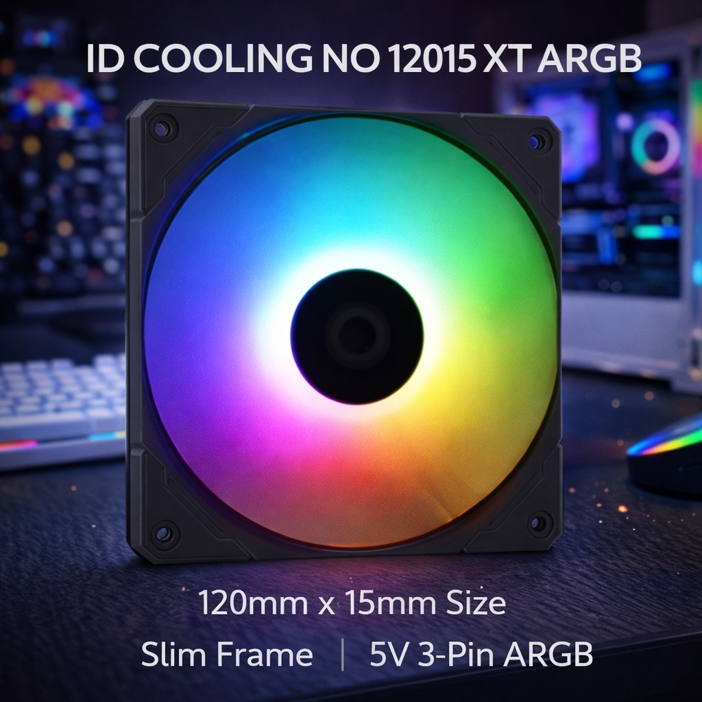 (NARA MEOW) ID COOLING NO 12015 XT 12CM ARGB RGB KIPAS ID-COOLING NO-12015-XT CASE