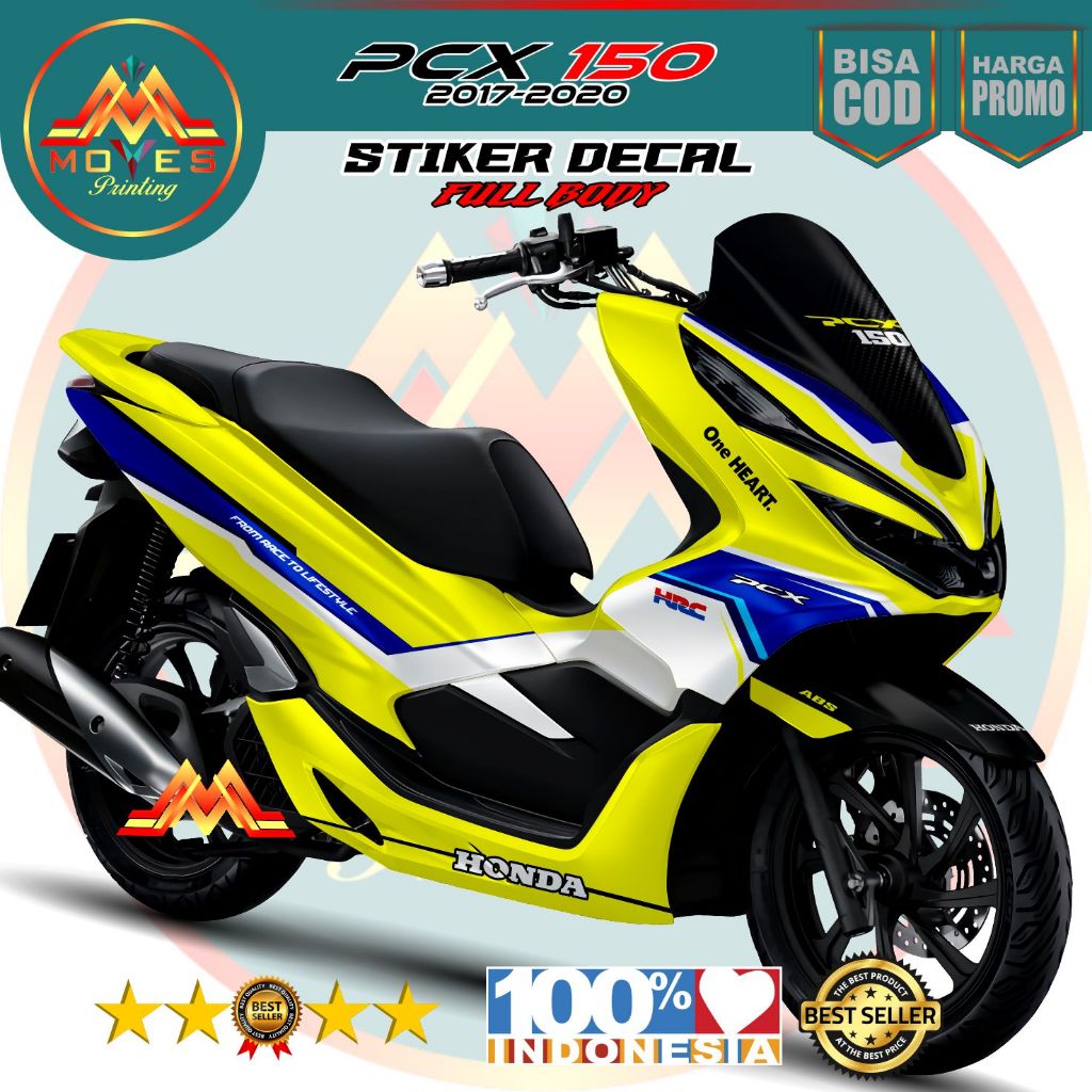 Decal pcx 150 2017-2020 full body stiker decal honda pcx desain Hrc