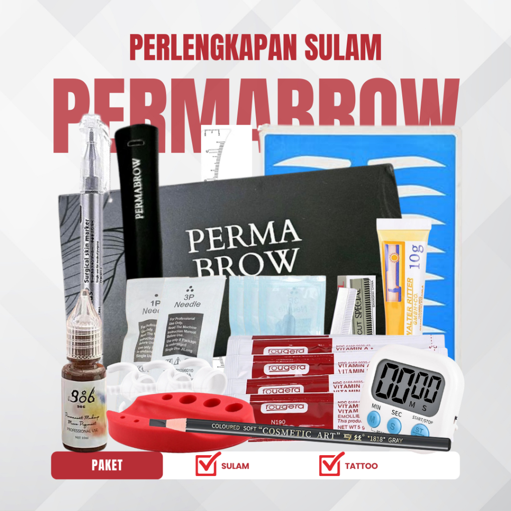 Paket Sulam Alis Mesin Lengkap Permabrow | Alat Sulam Alis Profesional