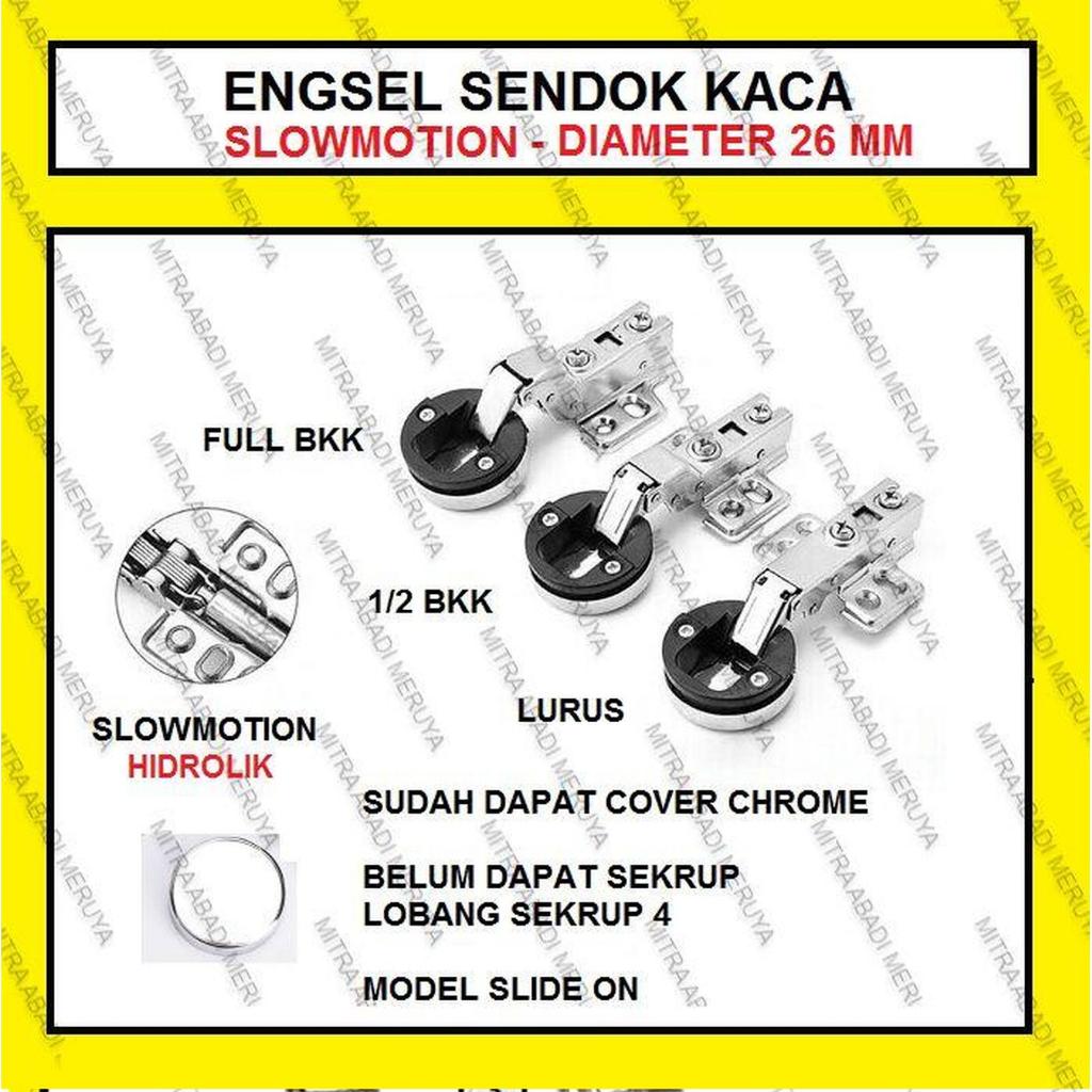 Engsel Sendok Kaca Slowmotion Engsel Lemari Kaca Hidrolik Chrome