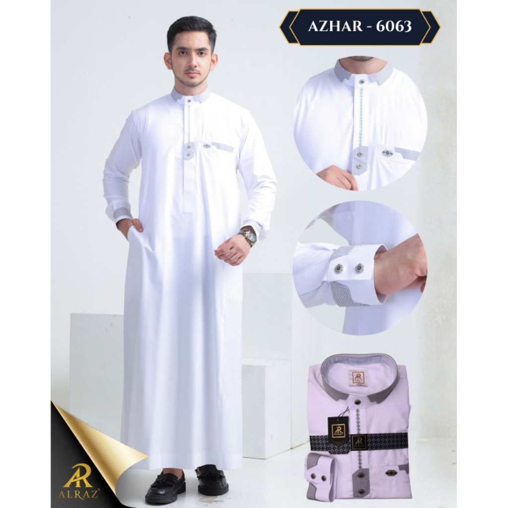 ALRAZ Thobe Fancy Lengan Panjang Azhar 6063