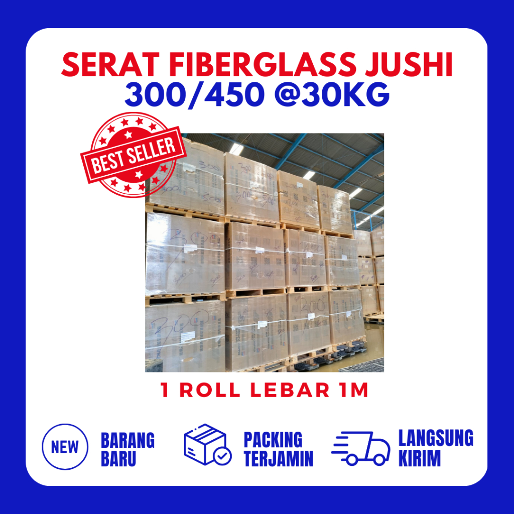 JUSHI serat fiber aquaproof - fiberglass mat - fiber glass mat 300/450 JUSHI 30kg GOJEK