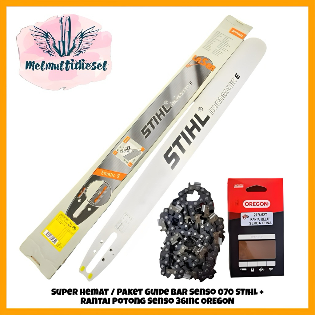 Super Hemat / Paket Guide Bar Senso 070 STIHL + Rantai Potong Senso 36Inc OREGON