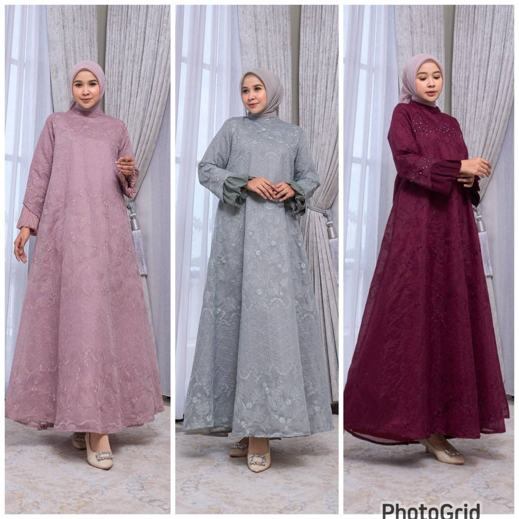 Nafisa dress marevi premium,gamis terbaru marevi standar & jumbo XXL