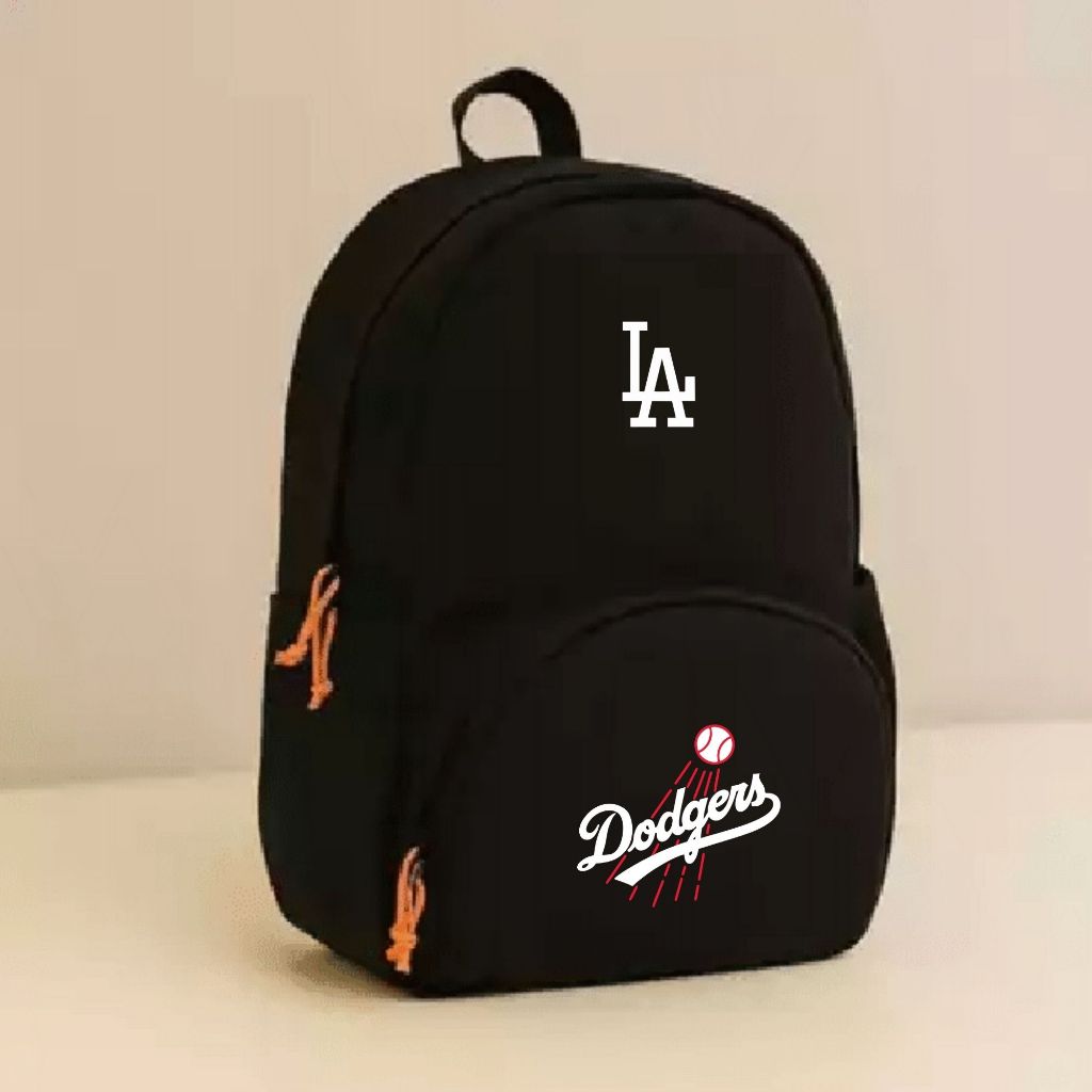TABITUS - XD1 Tas Ransel Sekolah Anak SD Tim Baseball LA Dodgers Hitam Tas Anak Karakter Lucu, Kuat,