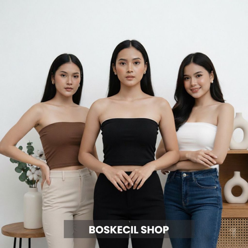 Tengtop Kemben Crop Tanpa Tali Bahan Spandek Halus Bisa Melar TUB l Kemben Wanita l Dalaman Wanita