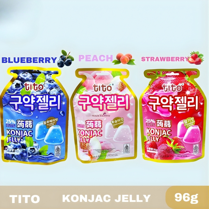 Tito Konjac Jelly Blueberry  Jelly Peach  Jelly Strawbery Jeli Agar Malaysia 96gr
