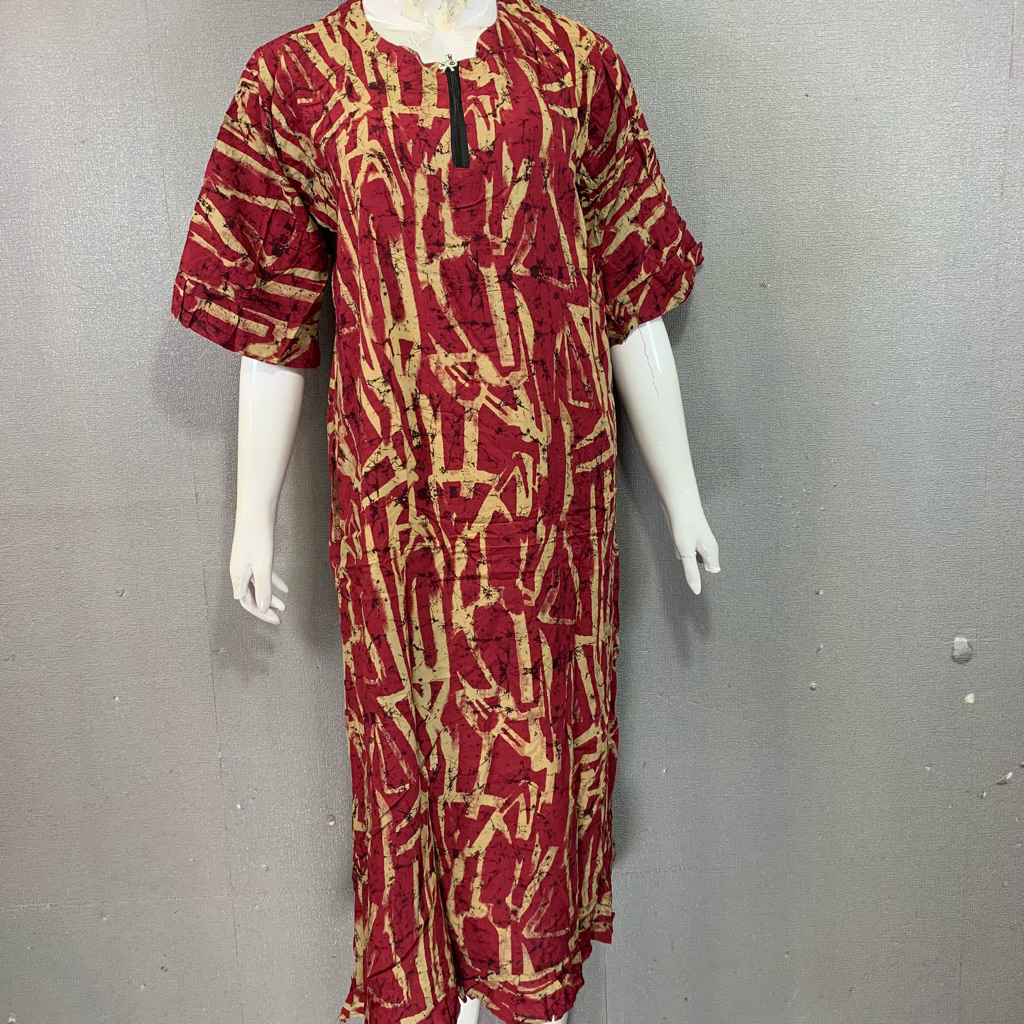 Sutra Ungu Daster Wiru Lengan 3/4 | Daster Batik Sutra Ungu