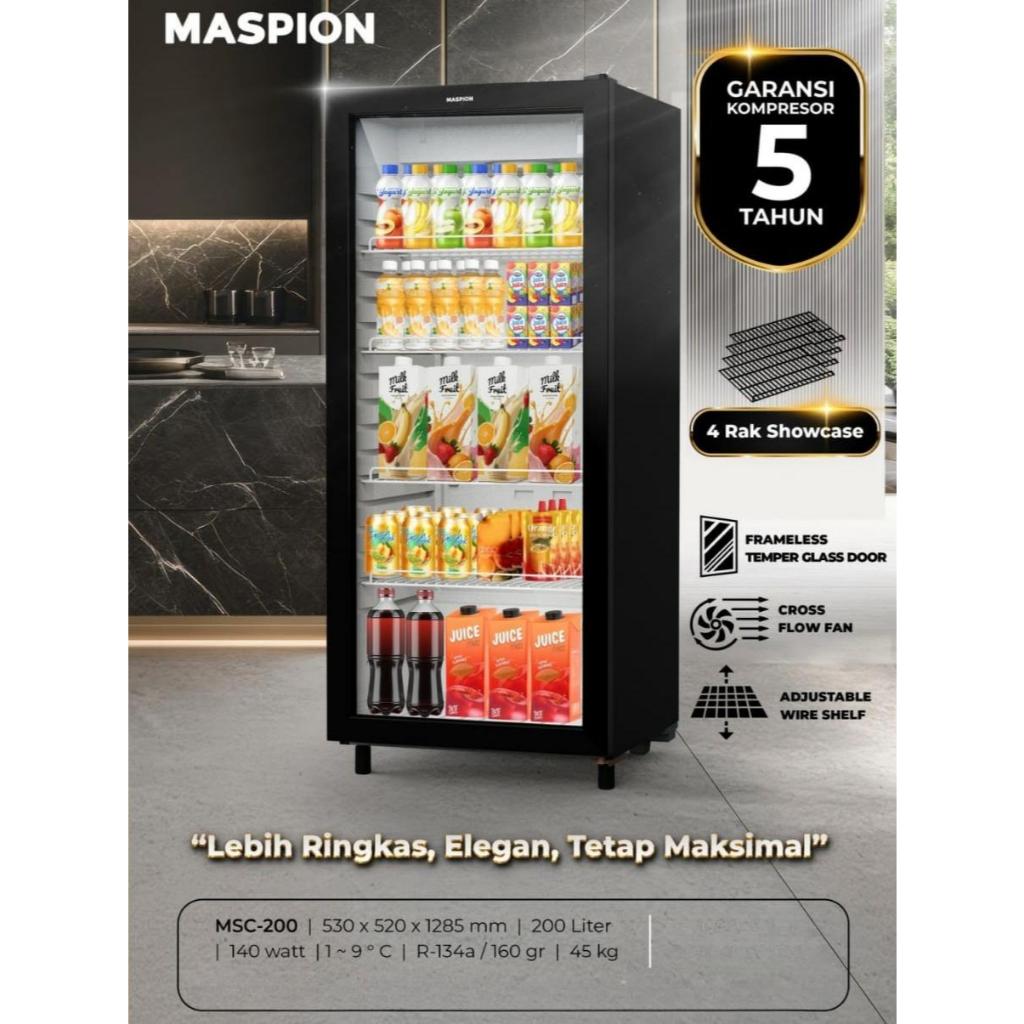 MASPION Showcase 4 Rak 200 Liter MSC-200 Kapasitas Besar 200 Liter Daya Efisien 140 Watt Suhu Kontro