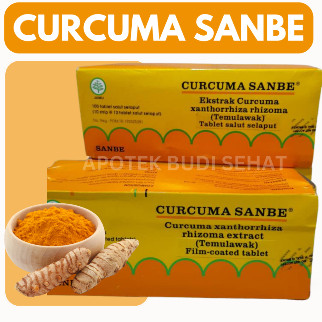 Curcuma Sanbe strip isi 10 tablet Tingkatkan Nafsu Makan Vitamin Liver Hati Obat Kurkumin temulawak 
