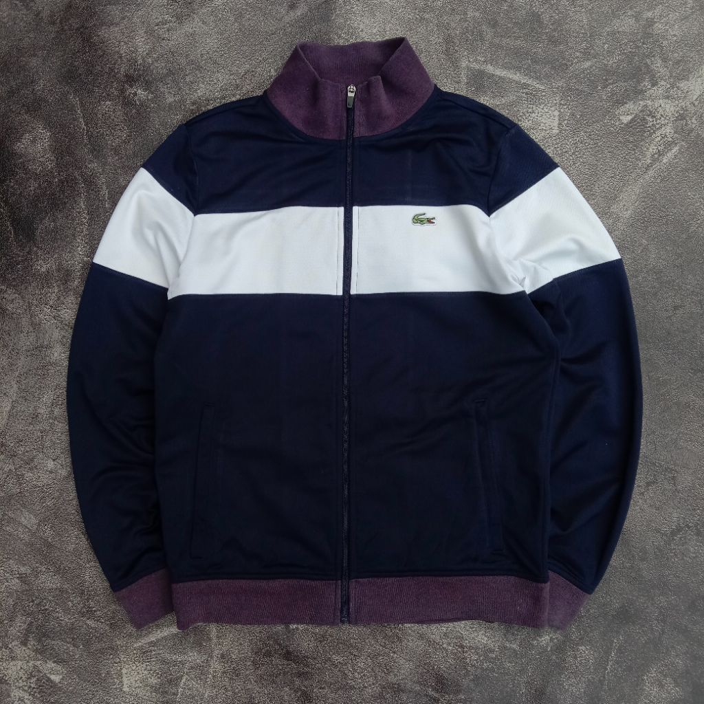 Tracktop jacket Lacoste Casual original, Jaket casual Lacos Navy and white full tag