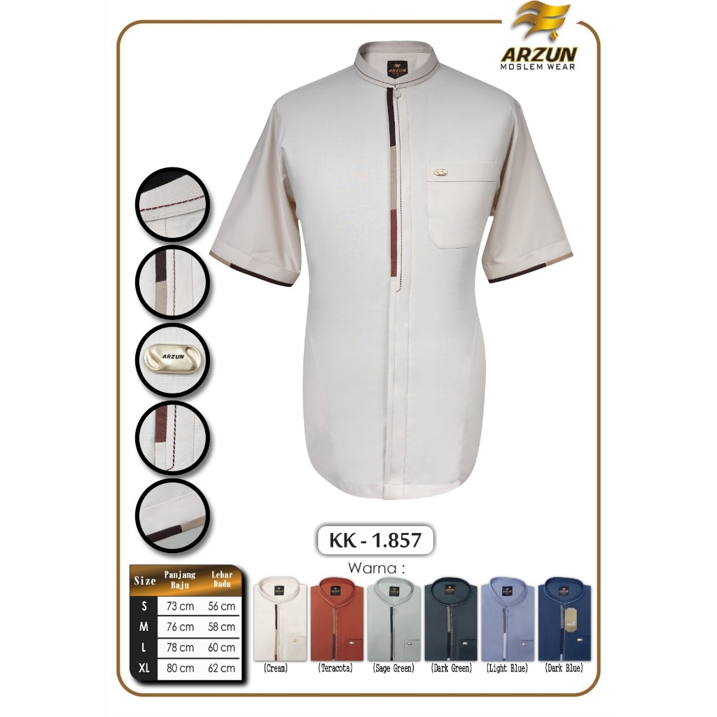 KOKO ARZUN SUPER PREMIUM KOKO PRIA LENGAN PENDEK KOKO TERBARU 2025