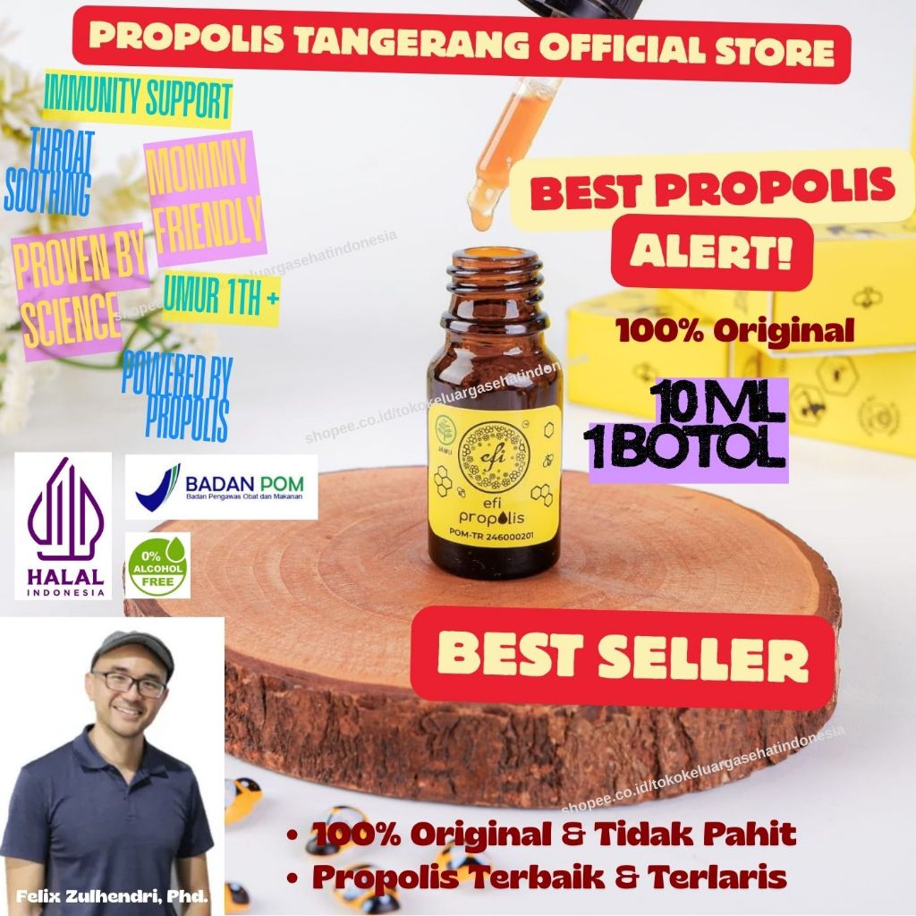 10ML - Efi Propolis by Prof Felix, PhD / Kebun Efi |  Madu Efi | Propolis Anak Terbaik | 10 ML Efi P