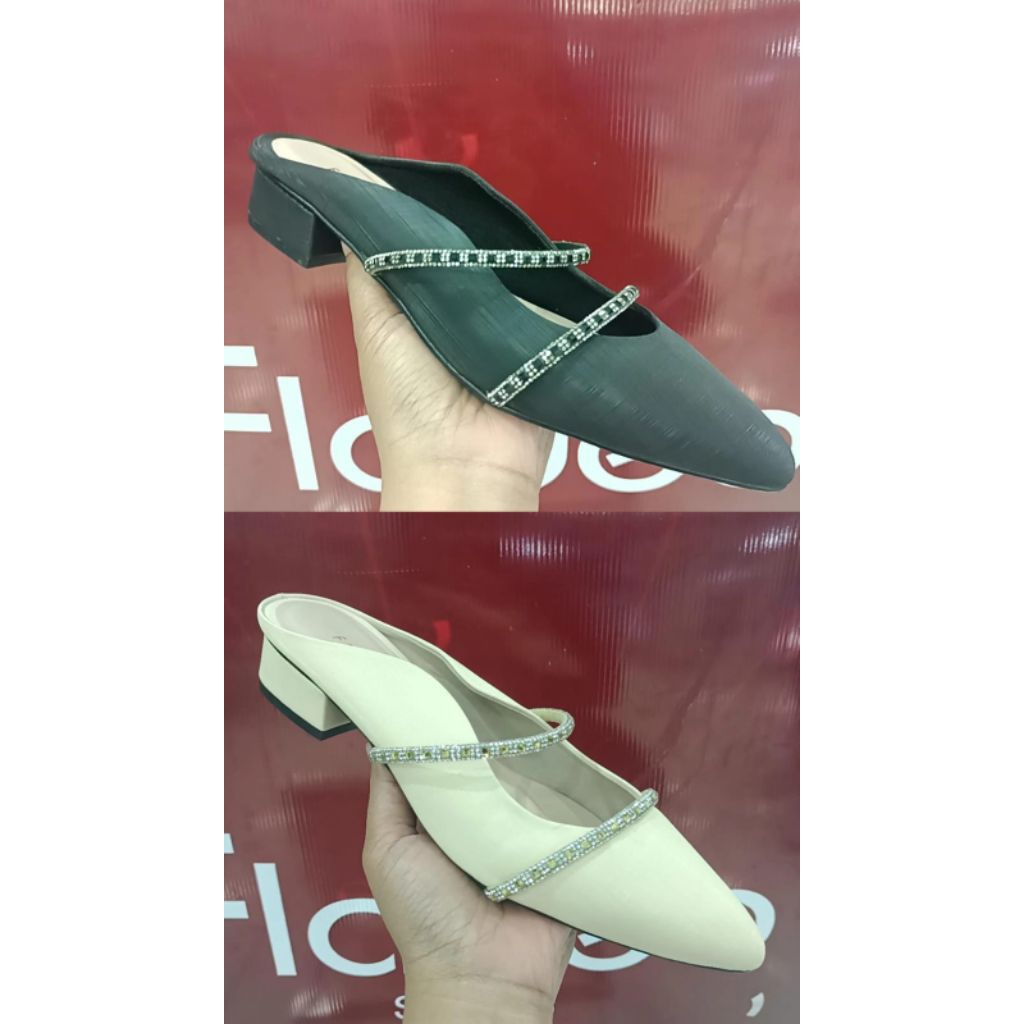 Fladeo Shoes ORIGINAL. sepatu selop heels Wanita