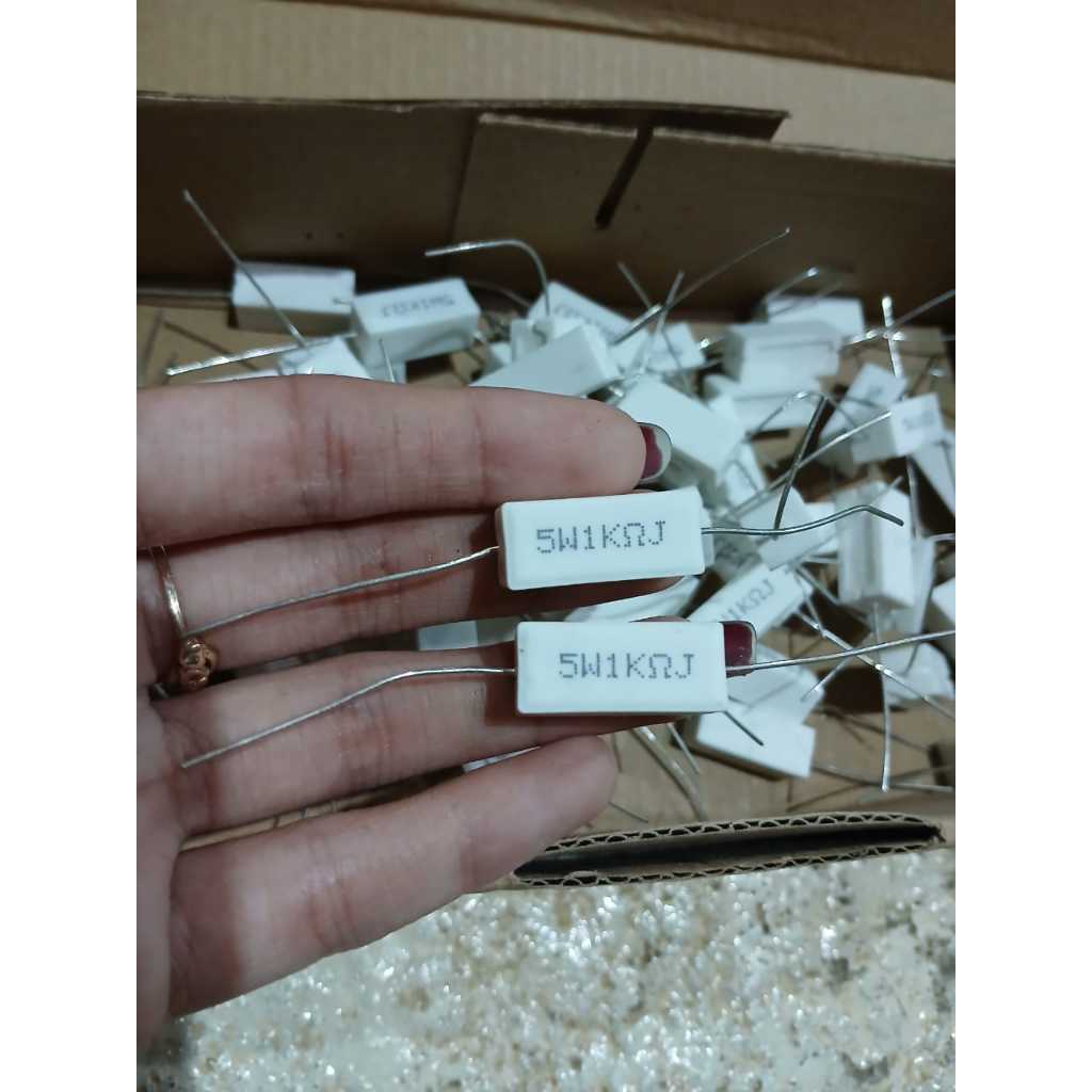 resistor 5w 1k  taiwan kaki tembaga resistor kapur