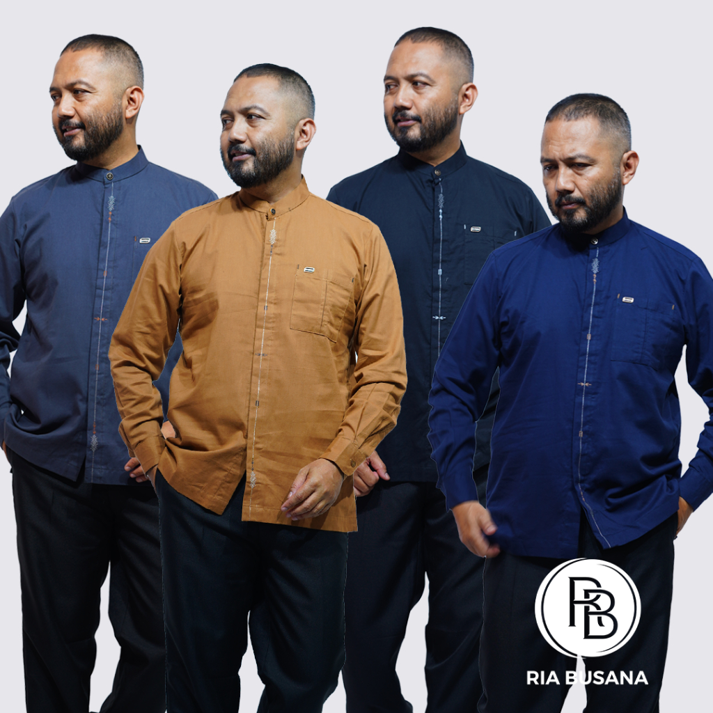 Ria Busana - Bastoh - Koko Dewasa Pria Lengan Panjang Katun Bordir Art. KASHIF-PJG.TRANIAN-PJG