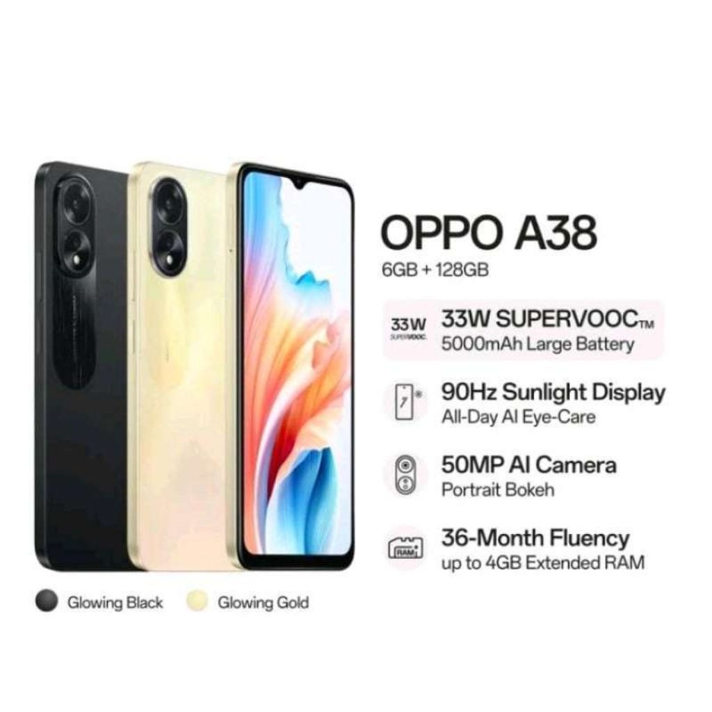 HP OPPO A38 6/128 GB - OPPO A 38 RAM 6GB ROM 128GB GARANSI RESMI