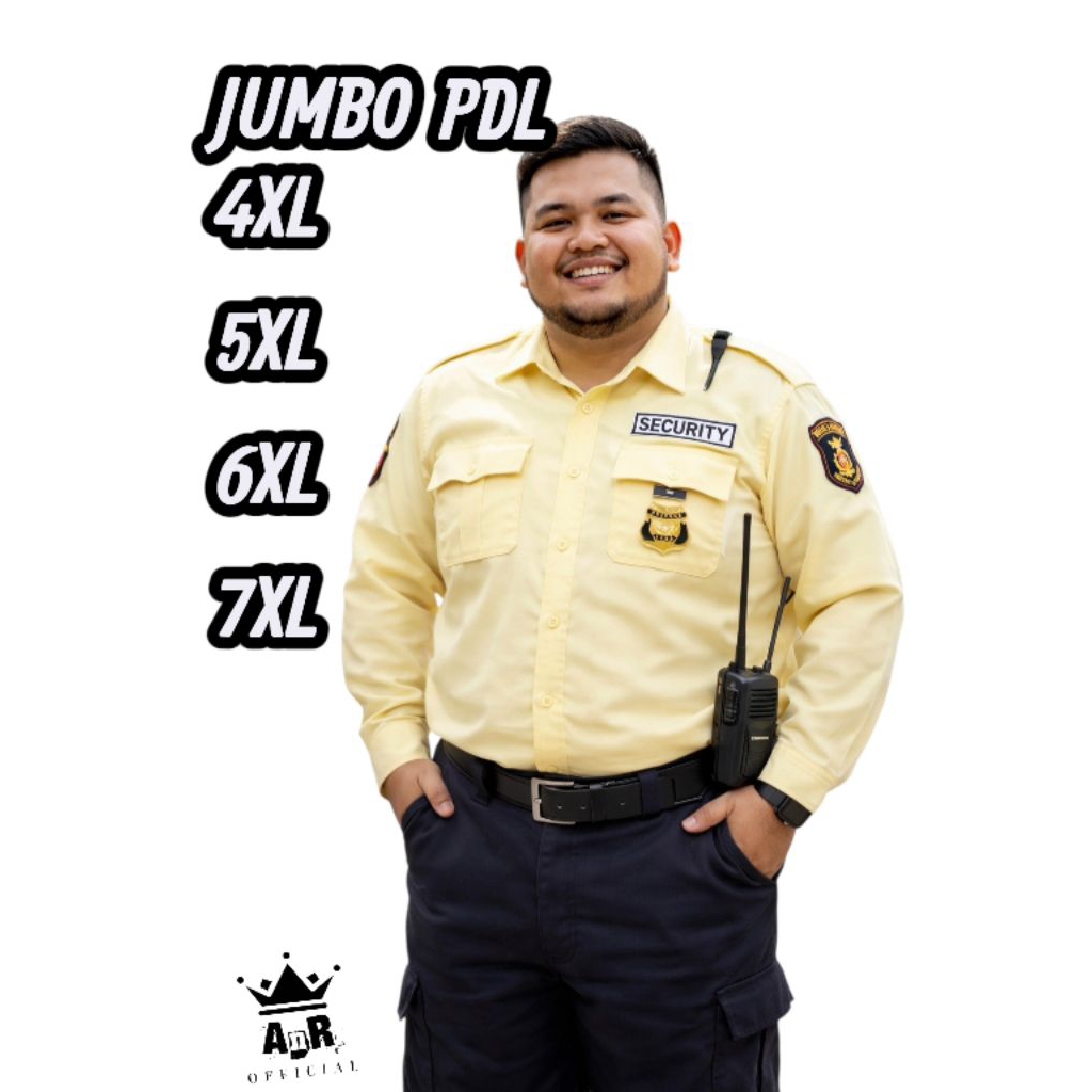 Baju seragam security satpam PDL cream JUMBO lengan panjang American drill premium terbaru