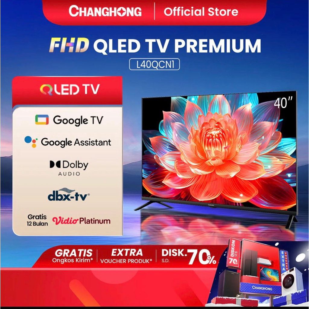 CHANGHONG 40 INCH GOOGLE TV QLED TV L40QCN1