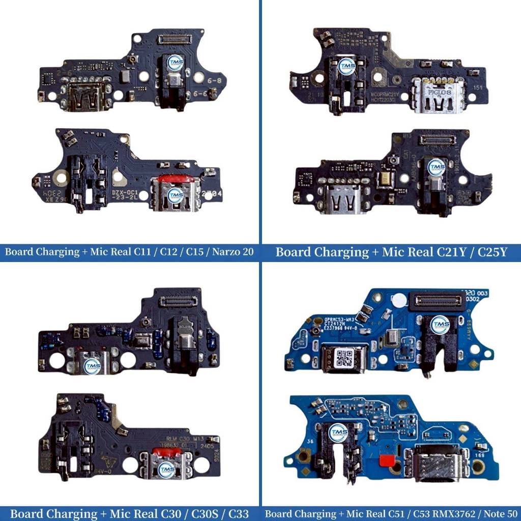 Papan Charger + Board Charging + Mic Realme C11 - C12 - C15 - C21Y - C25Y - C30 - C30S - C33 - C51 -